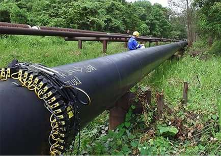 Long range guided wave ultrasonic testing on an above-ground pipeline